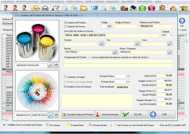 software grafica vendas financeiro