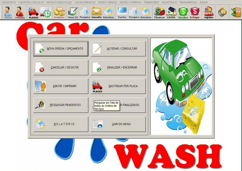 software lavacao automotiva